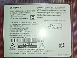 Samsung 54.6" (55") CRYSTAL UHD Edge LED TV Model UN55CU7000B Good Usable Parts - Picture 1 of 31