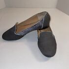 IMAN Women's Flats Slip-on Shoes Gray Calf Hair and Silver Glitter Size 8M