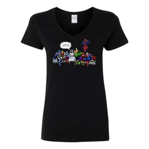 Jesus Avengers Superheroes And That's How I Saved The World Women's V-NK T-Shirt - Picture 1 of 7