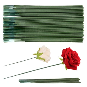 100 Pcs Plastic Floral Stem Plastic Flower Stems Artificial Floral Rod Flower St - Picture 1 of 12