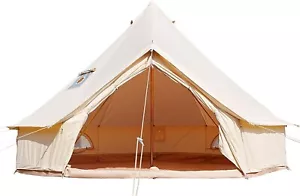 Canvas Bell Tent, Yurt Tent with Stove Jack, Waterproof 16.4ft(5m) 8 People - Picture 1 of 7