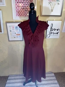 Adrianna Papell ärmelloses burgunderfarbenes Fit & Flare Kleid (Größe 6) - neu mit Etikett - atemberaubend - Bild 1 von 8