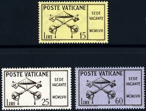 VATICAN CITY . 1958 Interregnum Issue (247-249) . Mint Never Hinged - Picture 1 of 1