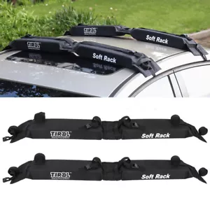 Load 60kg Car Soft Roof Rack Set Car Large Luggage Carrier Surfboard Traveling - Picture 1 of 9