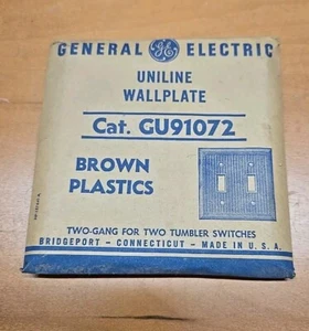 NUEVO ANTIGUO VINTAGE ART DECO GE UNILINE CUBIERTAS DE BAQUELITA INTERRUPTOR MARRÓN 2G BIN11 - Imagen 1 de 2