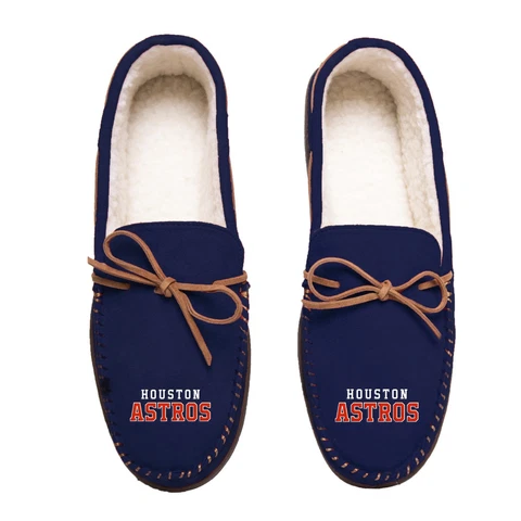 Houston Astros Team Color MLB Men's Moccasins Slippers FREE SHIPPING Cover