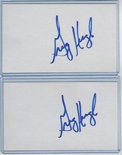 (2) GREG KEAGLE INDEX CARD SIGNED 1996-98 DETROIT TIGERS PSA/DNA CERTIFIED