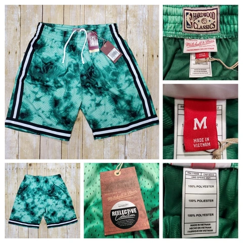 NWT Mitchell & Ness NBA Galaxy Swingman Shorts Boston Celtics Green Men's Sz Med Cover