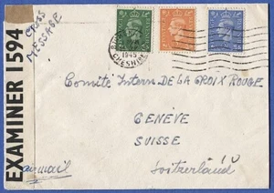 1945 GB Censored Cover, POW Red Cross Message Scheme, to Geneva, Switzerland - Picture 1 of 2