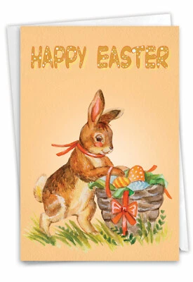 Easter Greeting Card with 5" x 7" w/ Envelope (1 Card) Watercolor Bunnies - Image 1 of 4