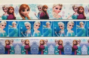BB Ribbon FROZEN ELSA & ANNA 2m grosgrain 1" 25mm choice of design - Picture 1 of 4