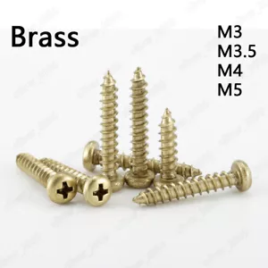 Tornillos de chapa de latón cabeza de lente con ranura cruzada M3 M3.5 M4 M5 - Imagen 1 de 4