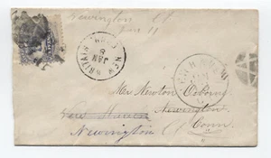 c1870 #114 cubierta New Britain reenviada dos veces cubierta New Haven, Newington [y7989] - Imagen 1 de 3