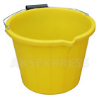 3 x Yellow Handle Bucket 3 Gallon14L Strong Heavy Duty Water/Feed Storage