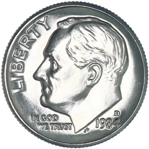 1984 D Roosevelt Dime Gem BU US Coin Cover