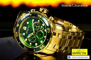 Herrenuhr Invicta Pro Diver Scuba 18kt Vergoldet Chronograph Grün 48mm Neu - Bild 1 von 21
