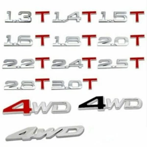 1x Metal Chrome Emblem Badge Sticker 3D Turbocharged Car Premium Engine 1.3-3.0T - Picture 1 of 6