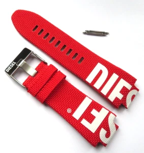 Diesel Original Spare Band Textile Silicone DZ2168 Watch Band Red White 18 MM - Picture 1 of 4