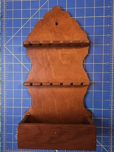 Vtg MCM Wood Rack Display Holder For 12 Souvenir Tea Spoon Collection Shelf J - Picture 1 of 5
