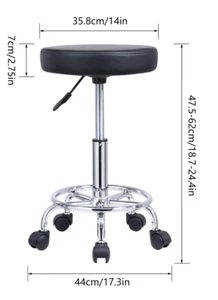 KKTONER Polyurethane Leather Rolling Stool with Foot Rest - Open Box - Picture 1 of 13