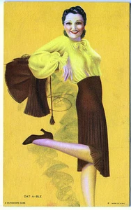 "Date-a-ble" Mutoskop DeVorss Made in USA Pin Up Vintage Postkarte - Bild 1 von 1
