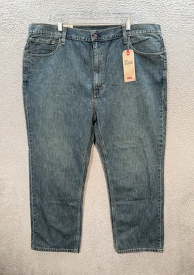 Мужские джинсы Levis 559 44x30 синие расслабленные прямые искусственно состаренная рабочая одежда гранж НОВЫЕ - Изображение 1 из 4