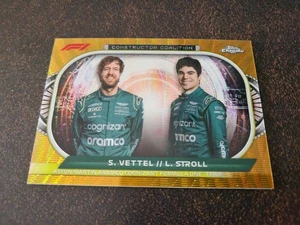 2022 Topps Chrome F1 - Sebastian Vettel & Lance Stroll - Coalition Gold 35/50 - Picture 1 of 2