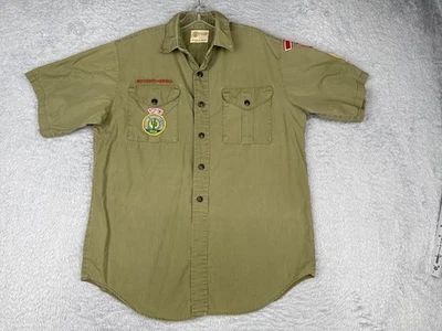 Vintage Boy Scouts of America Shirt Men Medium Green 60s 70s Sanforized Arizona - Image 1 of 4