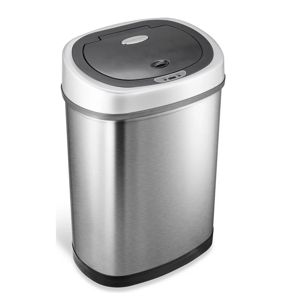 Nine Stars 11.1 Gal. Stainless Steel Motion Sensing Touchless Trash Can