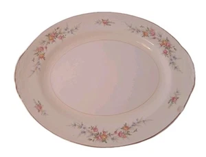 VTG HOMER LAUGHLIN EGGSHELL NAUTILUS FLORAL Gold Trim Platter H44N5 (A) - Picture 1 of 7
