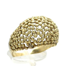 Size 56 Ring 585 GOLD 14K Yellow Gold Anello Design Bague G2295/25 - Picture 1 of 5
