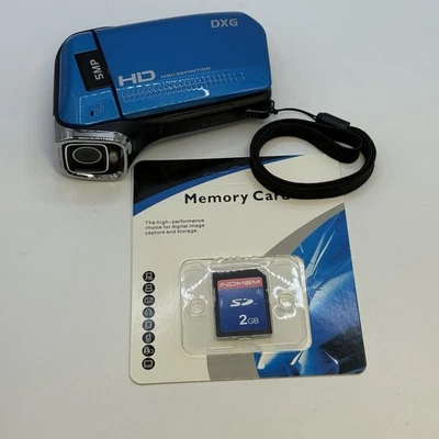 DXG-5B6V HD Digital Camcorder Camera 5MP Ocean Blue With 2 GB SD Card Tested - Image 1 of 4