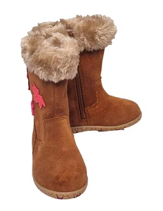 MARKS & SPENCER Niños Niñas Preciosas Botas Esponjosas Marrón Cremallera EU 20.5 (UK 4) - Imagen 1 de 6
