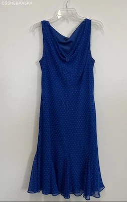 Vestido de sol de verano CHAPS azul real a lunares sin mangas ligero de gasa - 16 Foto 1 de 4
