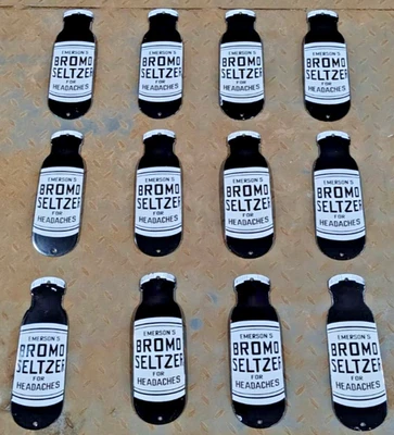 12X EMERSON"S BROMO SELTZER PORCELAIN ENAMEL SIGN BOARD SIZE 10"X3.4" INCHES S/S - Image 1 of 3