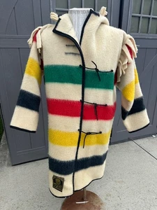 Vintage Earlys Witney Point Wool Mountain Man Men Hudson Bay Stripes Capote Coat - Bild 1 von 15
