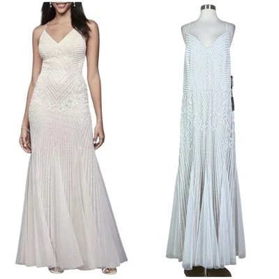 NEW Adrianna Papell | Ivory Beaded Plus Size Formal Bridal Wedding Dress 18W NWT - Image 1 of 4