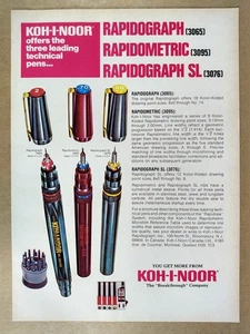 1976 Koh-I-Noor Rapidograph SL Rapidometric Pens vintage print Ad - Picture 1 of 1