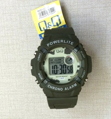Q&Q Mens Sport Watch Powerlite Chrono Alarm LED Cameoflauge Dial WR 5ATM New! - Image 1 of 2
