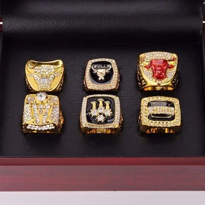 6pcs set Chicago Bulls Rings size 11 /-/ - Picture 1 of 5