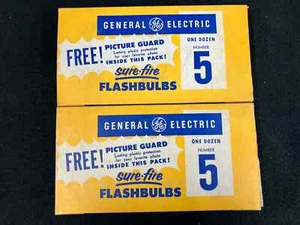 VINTAGE NOS GENERAL ELECTRIC SURE-FIRE #5 FLASHBULBS, TWO DOZEN BULBS - Picture 1 of 5
