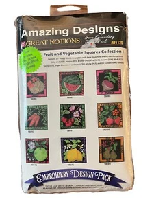 Great Notions Amazing Designs Embroidery Pack Fruits Vegetables AD1120 - 1997 - Picture 1 of 5
