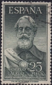 SPAIN 1953 C145 25P AIRMAIL LEGAZPI NICE CANCEL - Picture 1 of 2