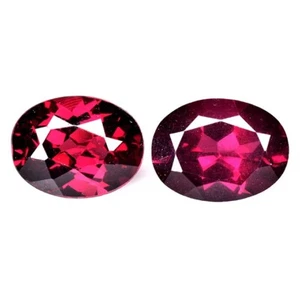 3.25 Ct & 8x6x4 mm _ NATURAL PURPLE RHODOLITE GARNET 8x6 OVAL CUT PAIR GEMSTONES - Picture 1 of 11