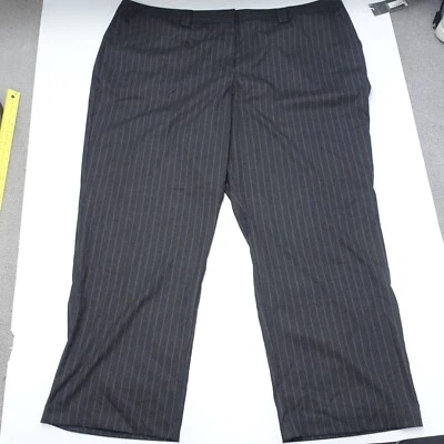 Pantalones Worthington Para Mujer 28W Gris Carbón Rayas Calce Alto Pierna Recta Foto 1 de 4
