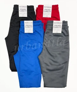 Men's Essential Solid Stacked Flared Track Pants S-3XL - Picture 1 of 10