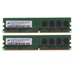 4G Micron 2X 2GB DDR2 533Mhz 2Rx8 PC2-4200U 240PIN,DIMM Desktop Memory RAM Intel - Picture 1 of 6