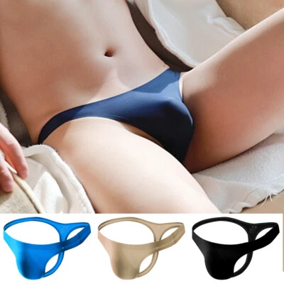 Seamless Low Waist Ice Silk Briefs Thin Underpants Mini Bikini Men Underwear AU - Image 1 of 4