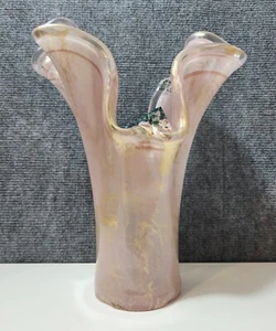 Glasvase Tammaro Murano Stil Rosa/Gold - Bild 1 von 7
