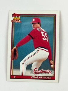 Tarjeta de béisbol 1991 Topps 40 años Omar Olivares #571 Cardinals - Imagen 1 de 2